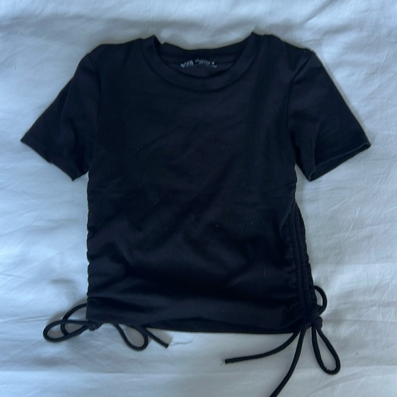 ZARA RIBBED SIDE TIES TEE - Picture 2 of 4